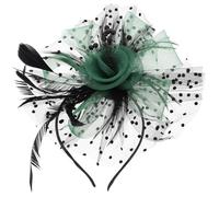 OSOLADY Delicate Head Dress Portable Party Hairband Lightweight Gauze Plume Polyester Multi-function Chic Hair Accessory for Wedding Photograph Prop Random Color