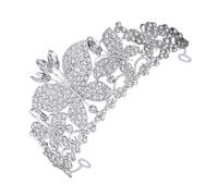 OSOLADY Delicate Rhinestone Bridal Crown Headband with Butterfly Motif, Zinc Alloy Material, Comfortable Fit for Women Brides, for Weddings and Birthday Celebrations