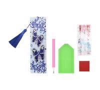OSOLADY DIY Rhinestone Art Bookmark Kit with Plastic Leather Material and Tassel Lanyard, Easy to Operate Diamond Bookmarks for Handmade and Reading Rewards