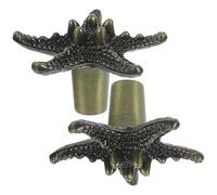 OSOLADY Door Knobs Cupboard Pull Handles Sea Star Shaped 2pcs Zinc Alloy Easy to Install Comfortable Feeling Retro Style for Cabinet and Wardrobe Suitable for Drawer and Door