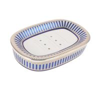 OSOLADY Draining Soap Dish with Stripe Design for Optimal Drainage Travel- Holder for Bathroom Gym and Camping Organization