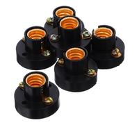 OSOLADY E12 Mini Bulb Holder Screw-In Light Socket 6Pcs Black Round Base for DIY Lighting and Experimental Equipment Compatible with Dc0-36V
