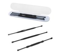 OSOLADY Earwax Remover Set 6pcs and Easy to Clean Skid Resistant Design with Effective Earwax Cleaning Stainless Steel Black Ear Picks for at Home