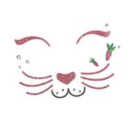 OSOLADY Easter Rabbit Face Stickers 10pcs Set Glittery Bunny Temporary Decals for Boys and Girls Festival Party Cosplay Stage Makeup Accessories