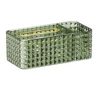OSOLADY Elegant Green Tissue Box Holder with Wide Mouth and Lightweight Design, Multi-purpose Pet and Abs Compartment Tissue Dispenser Box for Car and Bathroom Use, Modern Decorative