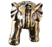 OSOLADY Elephant Ashtray with Lid Windproof Metal Decorative Ashtray for Home Desktop and Car Use Unique Vintage Elephant Decor Smokeless