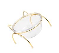 OSOLADY Elevated Glass Pet Food Bowl Slant Design Raised Cat Feeding Bowl for Neck Protection for Healthy Eating and Slow Feeding