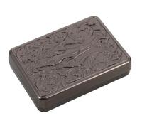 OSOLADY Engraved Cigarette Box: 14 Capacities Metal Storage Case with Vintage Embossed Design - Pocket Card Holder for Travel Smokers Moisture Proof Organizer - 4x3 Inch