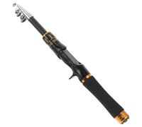OSOLADY Extendable Fishing Rod Telescopic Fishing Pole Carbon 6 Sections 34cm Shrinkage Lightweight Portable Black for Travel Freshwater Beginners and Professionals