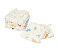 OSOLADY Face Towels Lightweight and Easy to Dry 8pcs Cotton Absorbent Washcloths with Different Designs for Bathing and Feeding