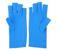 OSOLADY Fingerless UV Protection Gloves for Manicure 1 Pair Blue Spandex Gloves Anti-uv Feature Comfortable Suitable for Nail Shop and Outdoor Use