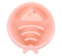 OSOLADY Fish Bone Shape Anti-choke Pet Bowl for Slow Feeding Cats and Dogs Lightweight Plastic Slow Feeder Dish with Smooth Surface Easy to Clean Travel-friendly Training Bowl in Pink
