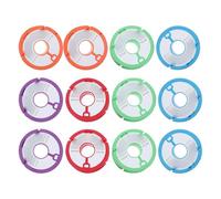 OSOLADY Fishing Line Bobbin for Easy Operation and Comfortable Handling round Shape 12pcs Silicone Fishing Grip Wheel Random Color Suitable for Adults