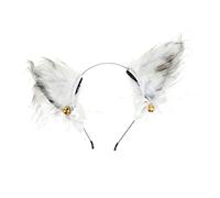 OSOLADY Fox Ears Headband for Women Stylish Masquerade Hair Band White Fur Material for Halloween Party Decorations and Cosplay Events