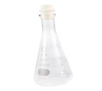 OSOLADY Glass Conical Flask 1000ml Wide Mouth Erlenmeyer Flask with Cork Stopper for Laboratory Chemistry Students Scale Borosilicate Glassware