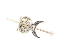OSOLADY Golden Crescent Alloy Hair Stick Multi-functional Resistant to Deformation Fashionable Trendy Hairpin for Women Work and Daily Life Chinese Hanfu Accessories