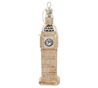 OSOLADY Golden Glass London Clock Hanging Ornament with Creative Design, Artistic Touch for Christmas Tree Or Study Room, Elegant London Decor Accent
