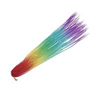 OSOLADY Gradient Synthetic Braided Ponytail Extensions 55 Inch Long Colorful Fiber Hairpiece for Women Rose Red Yellow Green Blue Purple Vibrant Hair Accessory for Daily Wear