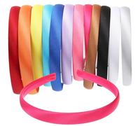 OSOLADY Hair Hoops Random Color Simple Appearance for Hair Accessories 12pcs Assorted Colour Cloth Covered Plain Headbands Suitable for Women and Hoop Making Accessories