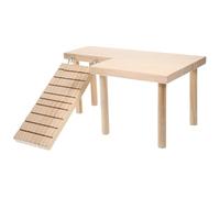 OSOLADY Hamster Climbing Ladder and Wooden Platform Plaything for Small Hamsters and Chinchillas, Decorative Cage Toy with Multi-level Steps for Rat and Pet Rodent Enrichment