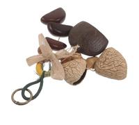OSOLADY Handmade African Nut Shell Shaker Rattle Natural Shell Material Portable Hand Percussion Instrument for Meditation and Rhythmic Movement Sessions with Wind Chimes Bell Sound