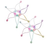 OSOLADY Heart Hair Tie 12Pcs Colorful Ponytail Holders Beaded Scrunchies Non-Damaging Hair Elastics for Women School and Work