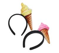 OSOLADY Ice Cream Cone Headbands Comfortable Cloth Material 2pcs for Women Hair Accessories with for Doing Your Makeup and Styling Your Hair