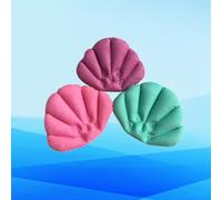 OSOLADY Inflatable Bath Pillow Set with Soft Fabric Layer 3pcs with Cups for Neck and Back Support, Comfortable Pvc Material Random Color for Home Spa and Bathtub Relaxation