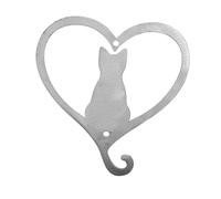 OSOLADY Iron Art Cat Hanging Ornament Decorative Metal Wall Art for Garden Balcony Living Cartoon Animal Pendant for Indoor Outdoor Home Decor Single Without Lanyard