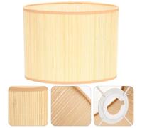 OSOLADY Lamp with E27 with for Creating and, A Sockets Compatible E14 Oval Bamboo Shade Cover Lamps Sturdy Structure Easy to Remove Design Rustic Khaki Colour A Warm Table