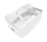 OSOLADY Large Capacity Makeup Bag Handle Travel Toiletry Organizer Pouch for Women Portable Clear Cosmetic Bag Chic Patchwork Design for School and Travel