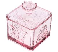 OSOLADY Large Capacity Pink Glass Sealed Jar with Airtight Lid Storage Container for Tea Dry Goods Candy and Kitchen Organization Stylish Vibrant Design for Pantry and Office