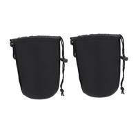 OSOLADY Lens Pouches and Fine Craftsmanship Special Design 2 Pcs Neoprene Flexible Soft Protective Drawstring Bags with Adequate Scratch for DSLR Camera Lens for Photography