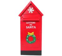 OSOLADY Letters to Santa Ornament Box - Metal Vintage Red Christmas Mailbox - Holiday Letter Box - Red Mailbox Holiday Decor For Parties Gifts