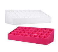 OSOLADY Lipstick Storage Case Cosmetic Holder 36 Slot Space Saving Makeup Desk Organizer for Dresser Shop with Earring Ring Bead Storage Function