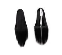 OSOLADY Long Straight Synthetic Wig for Women Lace Hair Wig Black for Cosplay Stage Performance Daily Wear Soft Comfortable Hairpiece