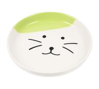 OSOLADY Lovely Shallow Ceramic Cat Plate with Wide Design for Indoor Floor Feeding Capacity Dish Preventing Whisker Stress Easy to Clean Pet Food Bowl