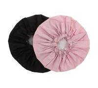 OSOLADY Luxury Shower Cap for Women 2 Pcs Set Jumbo 40cm Waterproof Reusable Absorbent Bathroom Cap Travel-friendly Black and Deep Pink