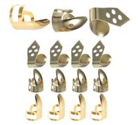 OSOLADY Metal Banjo and Guitar Finger Picks Set with Thumb and Finger Protectors, Adjustable Open Design, Gold Color, 15pcs Kit with Storage Box, Suitable for Fingerstyle Playing