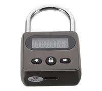 OSOLADY Metal Timer Lock Electronic Time Padlock Zinc Alloy Silver USB Rechargeable Intelligent Lock for Students and Exam Candidates, Home Use