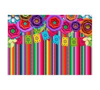 OSOLADY Mexican Fiesta Backdrop: Carnival Flower Photo Booth Backdrop Curtains - Cinco De Mayo Decorations - 82.68x59in Colorful Floral Photo Booth Background