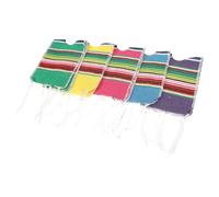 OSOLADY Mexican Mini Serapes Beer Bottle Covers 5Pcs Rainbow Patterned Ponchos for Fiesta Party Beer and Water Bottles
