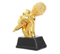 OSOLADY Microphone Singing Trophy Award Resin Music Competition Participation Souvenir Trophy 12x6x13cm for Students and Karaoke Events Random Color