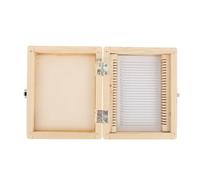 OSOLADY Microscope Slide Storage Box Wooden Storage Case with 25 Compartments for Pathology and Teaching Instruments