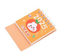 OSOLADY Mini Desk Calendar Orange Bunny Stand-up Flip Desktop Planner Double Wire Binding July to December for Home Office School Countertop Use