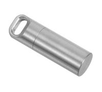 OSOLADY Mini Stainless Steel Pill Holder Keychain Single Pill Case Small Reusable Organiser Bottle Easy to Clean Portable Medicine Container for Daily Use