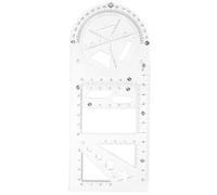 OSOLADY Multi-Functional Students Drafting Ruler Set with Movable Protractor, Plastic Geometric Drawing Template for School and Office Supplies, Educational Technical Drawing Tool