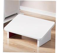 OSOLADY Multi Functional Wooden Foot Stool Warm White Ergonomic Footrest Under Desk for Office Home Supports Proper Posture Relieves Sitting Stress Natural Wood Texture Step Stool