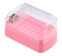 OSOLADY Nail Drill Bit Organizer Case with 30 Holes Plastic Manicure Polishing Head Storage Box for Nail Art Practice and Home Use Cleansing and Organizing