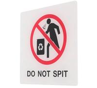 OSOLADY No Spitting with Security Warning Waterproof Sign Sticker 15x15cm Self-adhesive Environmental Notice for Office, Store, and Public Areas